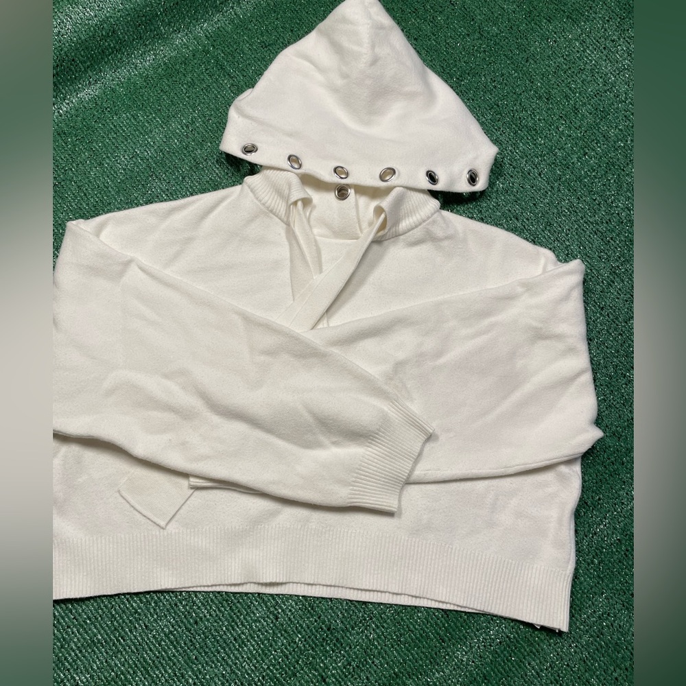 White Zara Sweater Hoodie Used Size Lrg
